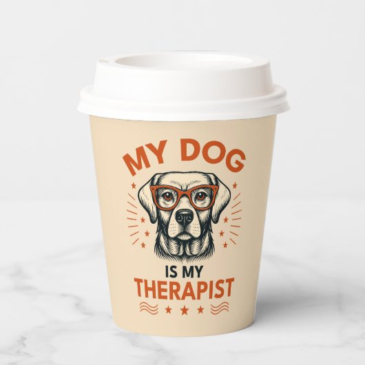 My dog is my therapist papieren bekers (Achterkant)