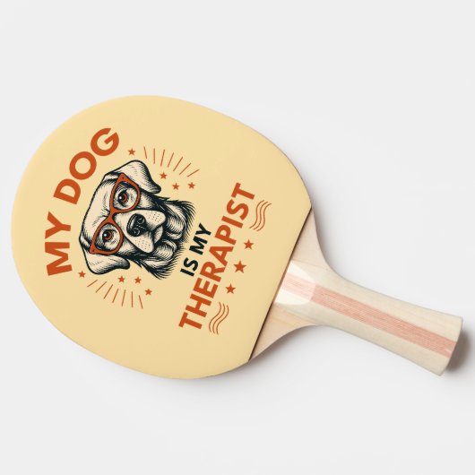 My dog is my therapist tafeltennisbatje (Zijkant)
