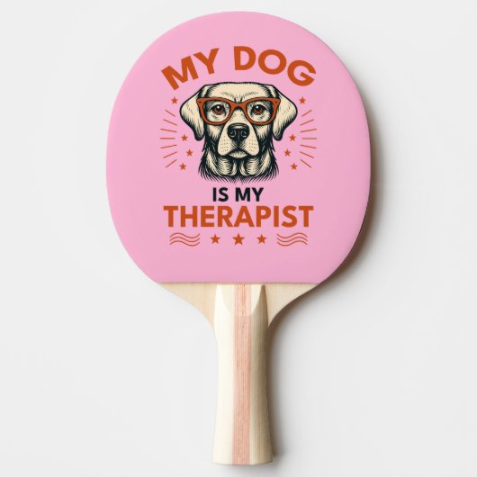My dog is my therapist tafeltennisbatje (Voorkant)
