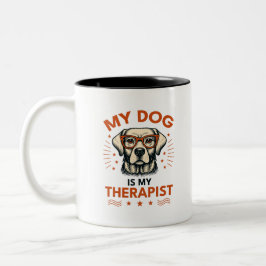 My dog is my therapist tweekleurige koffiemok