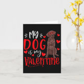My Dog Is My Valentine Chocolate Labrador Valentin Kaart (Gele Bloem)
