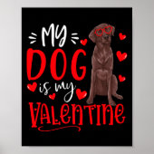 My Dog Is My Valentine Chocolate Labrador Valentin Poster (Voorkant)