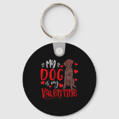 My Dog Is My Valentine Chocolate Labrador Valentin Sleutelhanger (Voorkant)