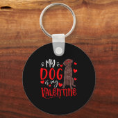 My Dog Is My Valentine Chocolate Labrador Valentin Sleutelhanger (Voorkant)