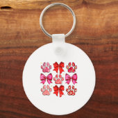 My Dog Is My Valentine Coquette Bow Dog Paw Valent Sleutelhanger (Voorkant)
