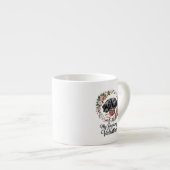 My Dog Is My Valentine Floral Puppy Lover Design Espresso Kop (Voorkant rechts)