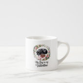 My Dog Is My Valentine Floral Puppy Lover Design Espresso Kop (Rechts)