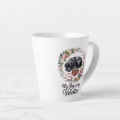 My Dog Is My Valentine Floral Puppy Lover Design Latte Mok (Rechterhoek)