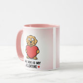 My Dog is My Valentine Funny Pet Lover Combo Mug Mok (Voorkant links)