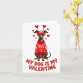 My Dog Is My Valentine Ghound Heart Gles Pet Lover Kaart (Gele Bloem)