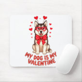 My Dog Is My Valentine Husky Heart Gles Valentines Muismat (Met muis)