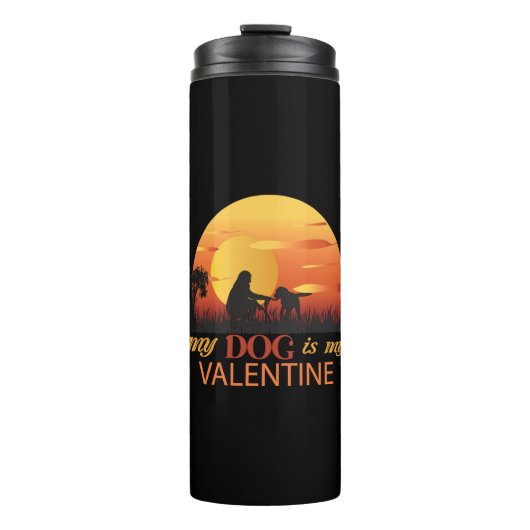 My Dog Is My Valentine Thermosbeker (Voorkant)