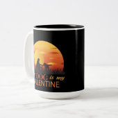 My Dog Is My Valentine Tweekleurige Koffiemok (Voorkant links)