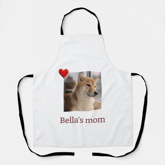 My Dog, My Heart – Personalized Dog Mom Apron Schort (Voorkant)