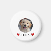 My Dog Personalized Photo & Name & Hearts Magnet (Voorkant)