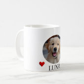 My Dog Personalized Photo & Name Mug with Hearts Koffiemok (Voorkant links)