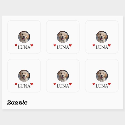 My Dog Personalized Photo & Name Stickers (Vel)