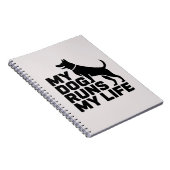 My Dog Runs My Life Minimal Dog Quote Art Notitieboek (Rechterzijde)