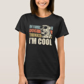 My Dog Thinks I'm Cool English Mastiff  Retro Dad  T-shirt (Voorkant)