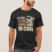 My Dog Thinks I'm Cool English Mastiff  Retro Dad  T-shirt (Voorkant)
