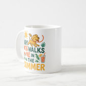 My Dog Walks Me in the Summer - Funny Dog Lover Koffiemok (Voorkant links)