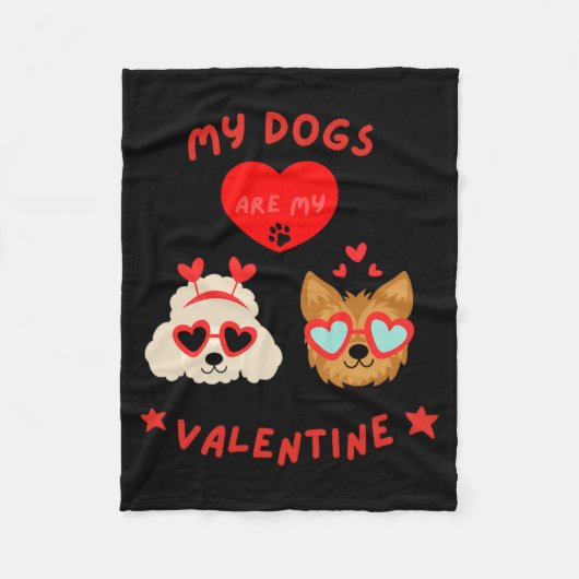 My Dogs Are My Valentine Fleece Deken (Voorkant)