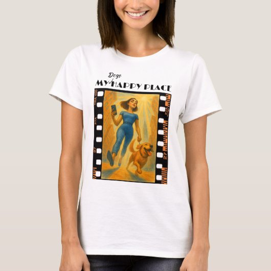 My dogs happy place  t-shirt (Voorkant)