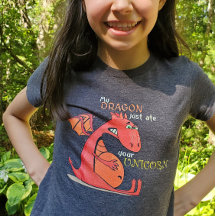 My Dragon heeft net je eenhoorn kinder t-shirt opg