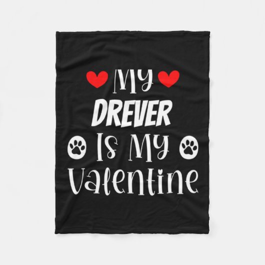 My Drever Is My Valentine Cute Valentines Day Fleece Deken (Voorkant)