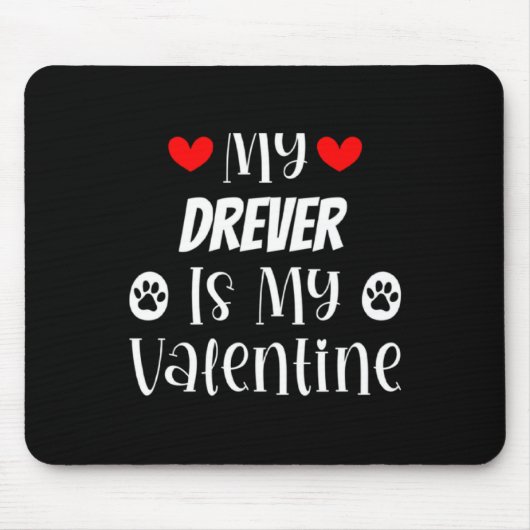 My Drever Is My Valentine Cute Valentines Day  Muismat (Voorkant)
