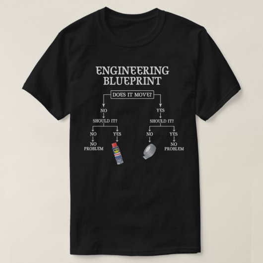 My Engineering Blueprint Funny Engineer Duct Tape  T-shirt (Design voorkant)