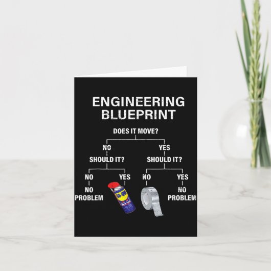 My Engineering Blueprint - Funny Engineer  Kaart (Voorkant)