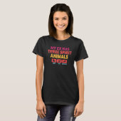 My Ex Has Three Spirit Animals Retro Sarcastic Br T-shirt (Voorkant volledig)