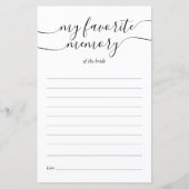 My Favoriete Herinnering Bruiloftsspel Kaart (Voorkant)