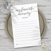 My Favoriete Herinnering Bruiloftsspel Kaart