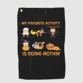My Favorite Activity Is Doing Nothin' Retro Sloth  Golfhanddoek (Voorkant)