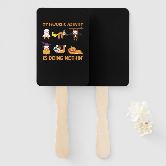 My Favorite Activity Is Doing Nothin' Retro Sloth  Handwaaier (Voorkant en achterkant)