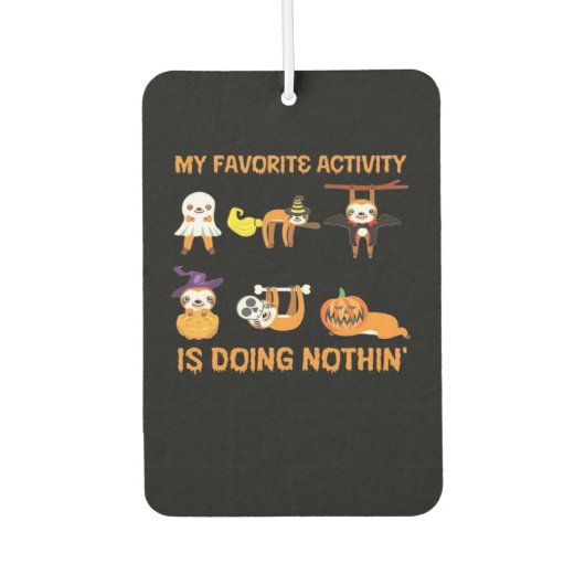My Favorite Activity Is Doing Nothin' Retro Sloth  Luchtverfrisser (Voorkant)