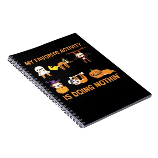 My Favorite Activity Is Doing Nothin' Retro Sloth Notitieboek (Rechterzijde)
