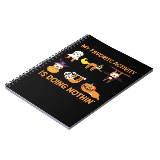 My Favorite Activity Is Doing Nothin' Retro Sloth Notitieboek (Linkerzijde)