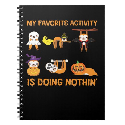 My Favorite Activity Is Doing Nothin' Retro Sloth  Notitieboek (Voorkant)