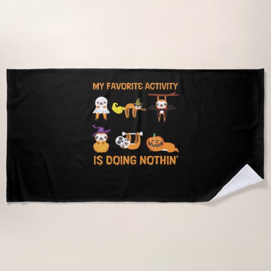 My Favorite Activity Is Doing Nothin' Retro Sloth  Strandlaken (Voorkant)