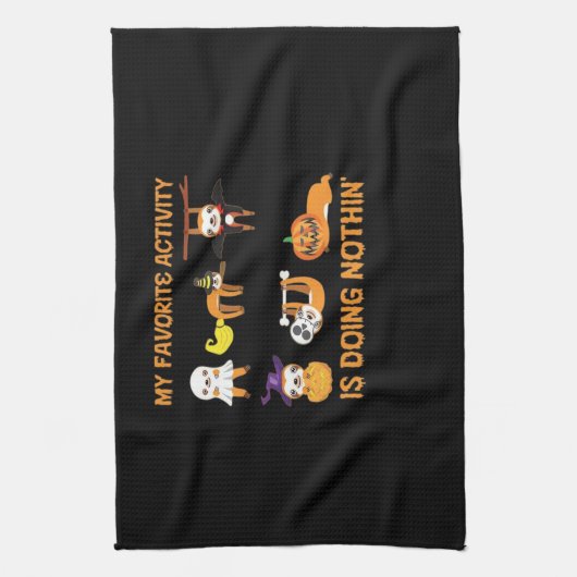 My Favorite Activity Is Doing Nothin' Retro Sloth Theedoek (Verticaal)