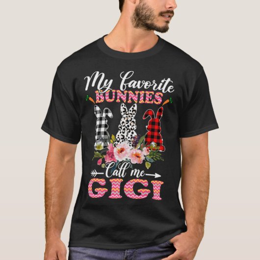 My Favorite Bunnies Call Me Gigi Easter Leopard T-shirt (Voorkant)