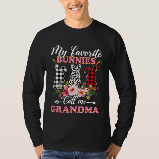 My Favorite Bunnies Call Me Grandma Easter Leopard T-shirt (Voorkant)