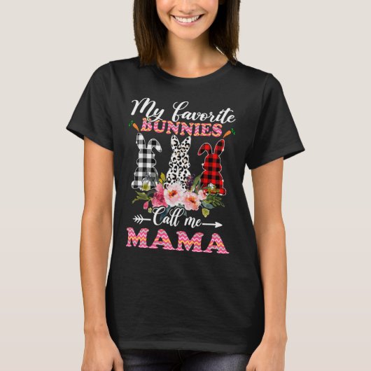 My Favorite Bunnies Call Me Mama Easter Leopard T-shirt (Voorkant)