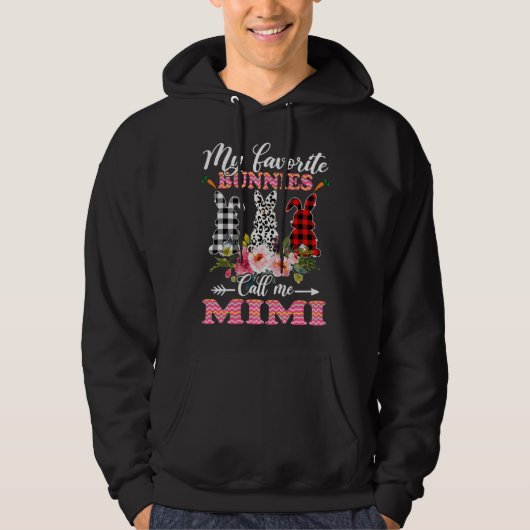 My Favorite Bunnies Call Me Mimi Easter Leopard Hoodie (Voorkant)