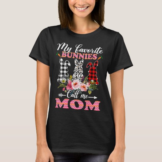 My Favorite Bunnies Call Me Mom Easter Leopard T-shirt (Voorkant)