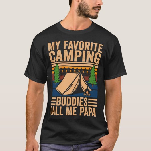 My Favorite Camping Buddies Call Me Papa Fathers D T-shirt (Voorkant)