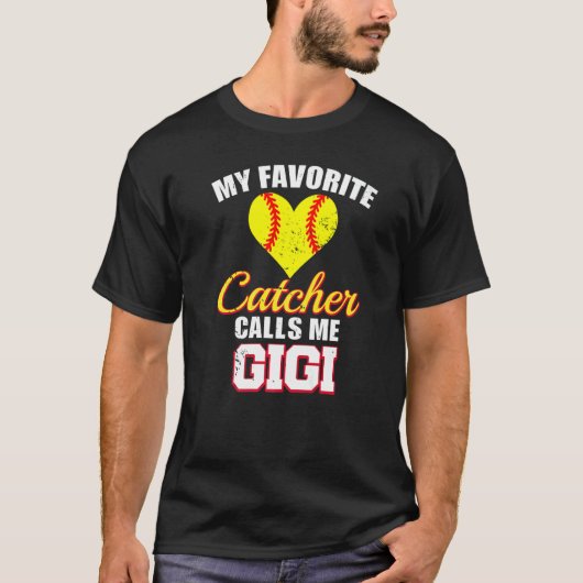 My Favorite Catcher Calls Me Gigi Catcher Softball T-shirt (Voorkant)